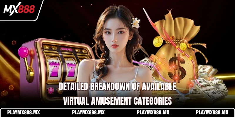 Detailed breakdown of available virtual amusement categories