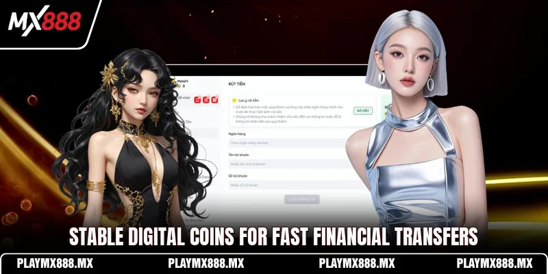 Stable digital coins for fast financial transfers